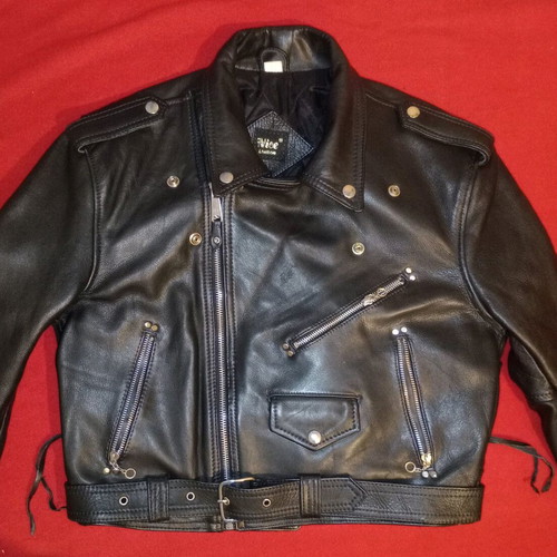 Nicce London Leather cropped leather jacket new, size Large, black