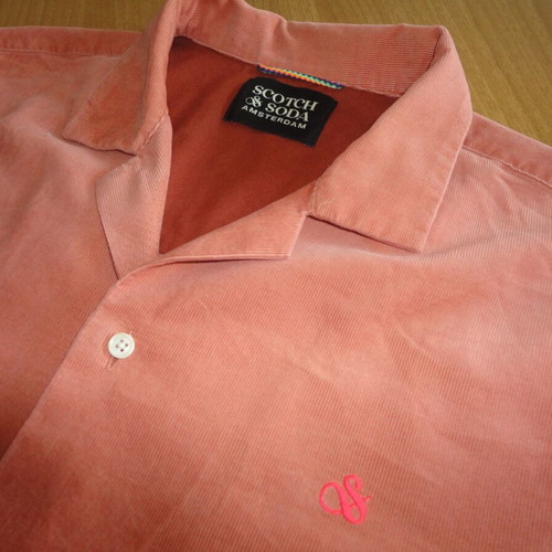 Scotch & Soda men's shirt short sleeve size M like new, orange