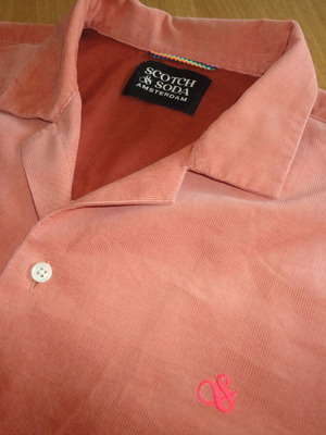 Scotch & Soda men's shirt short sleeve size M like new, orange