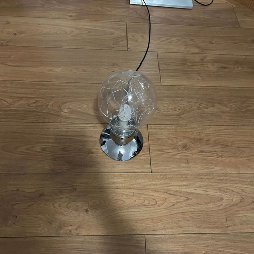 Table lamp used, globe-shaped with touch switch