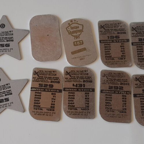 Football studs used, pack of 14 with Olympiacos and Extreme Design