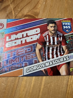 Panini Adrenalyn Limited Edition Olympiakos Card used, FIFA 365 Giorgos Masouras