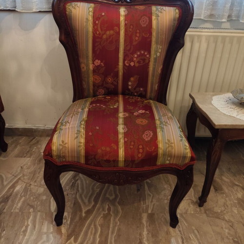 Classic Louis-style carved vintage wooden living room set
