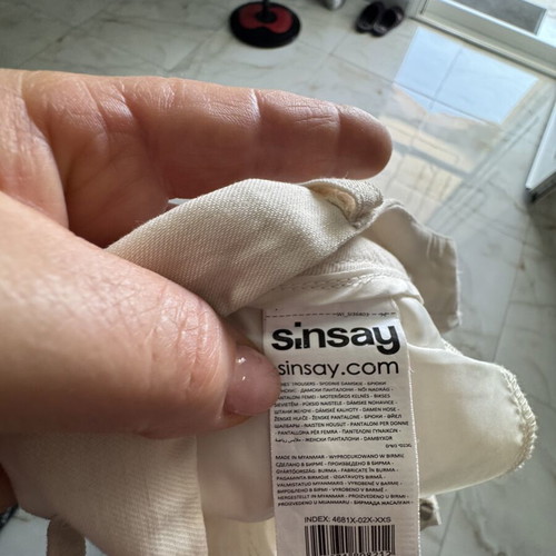 Sinsay summer pants used, beige, size XXS