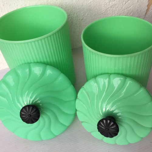 Biodrak containers unused, crystallized plastic, 1L and 740ml