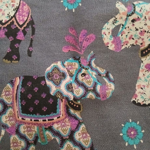 Accessorize fabric tote bag with elephant design, like new, shoulder type