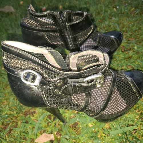 Tsakiris shoes platform sandals used, black, size 38