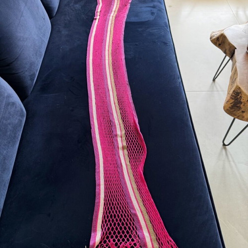 Thin multicolor scarf like new with openwork design and shine