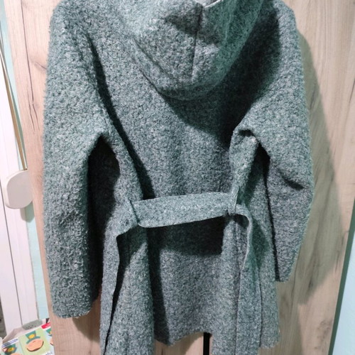 Bouclé coat used turquoise XXL
