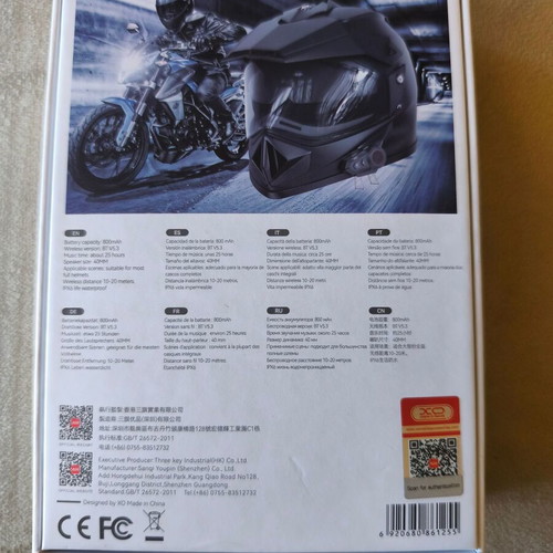 Helmet Bluetooth Intercom XO-BE47 new