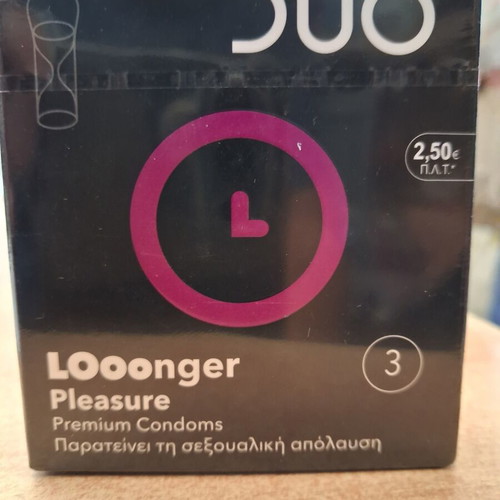 DUO Looonger Pleasure condoms pack of 3, new
