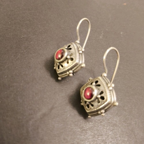 Byzantine handmade earrings with pink tourmaline like new