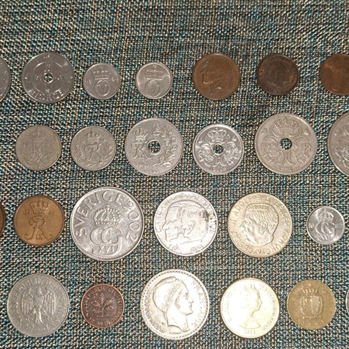 Collection of 45 used European coins, all different