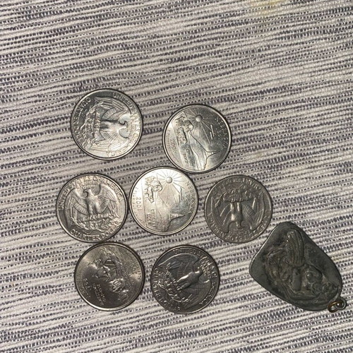 Foreign quarter dollar coins like new, Philadelphia-Denver, Nebraska and Virginia