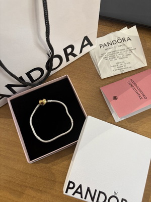 Pandora bracelet like new, 19 cm, gold and silver
