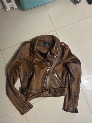 Bershka biker jacket σαν καινούργιο, καφέ, μέγεθος M