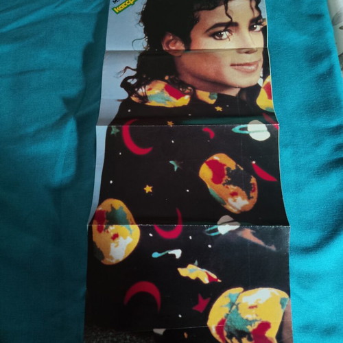 Vintage Michael Jackson Jon Bon Jovi Poster used from 1988 magazine