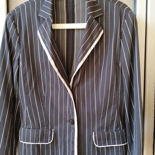 DinoModa striped cotton suit used, blue, size 42
