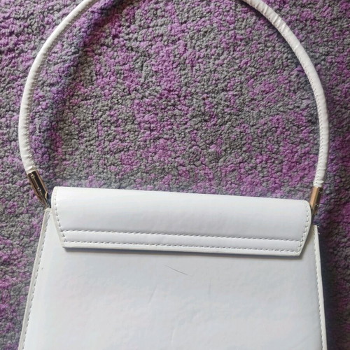 White used shoulder bag glossy leatherette