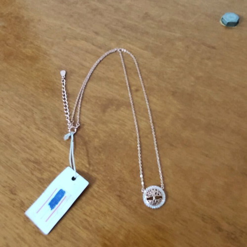 925 Silver Tree of Life Necklace New Rose Gold Plated
