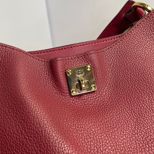 MCM leather shoulder bag like new, red