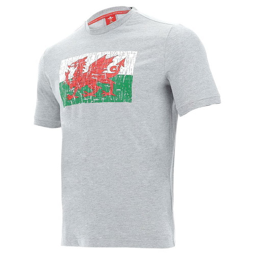 Μπλουζάκι Macron Wales WRU rugby καινούργιο, μέγεθος XXL, γκρι