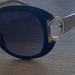 Salvatore Ferragamo SF668S women's semi-oval sunglasses like new, beige plastic