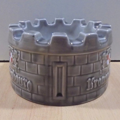 Kronenbourg beer old promotional ceramic ashtray used