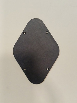 Cavity cover for electric guitar electronics, plastic, black