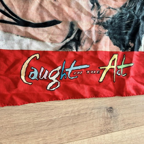 Caught In The Act vintage 90s bandana red scarf 67x67 cm