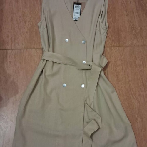 Vero Moda women's summer linen dress new, beige, size S