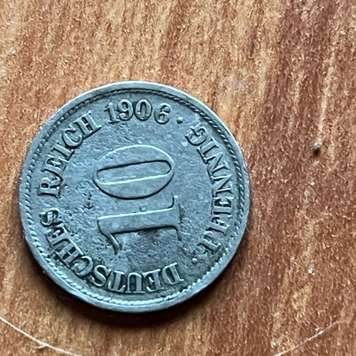 German coin 1906f silver used in very good condition