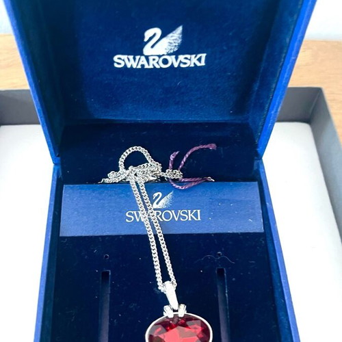 Swarovski Necklace with Heart Pendant and Red Crystal new