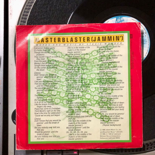 Stevie Wonder Master Blaster (Jammin') vinyl 7", 45 RPM, single used
