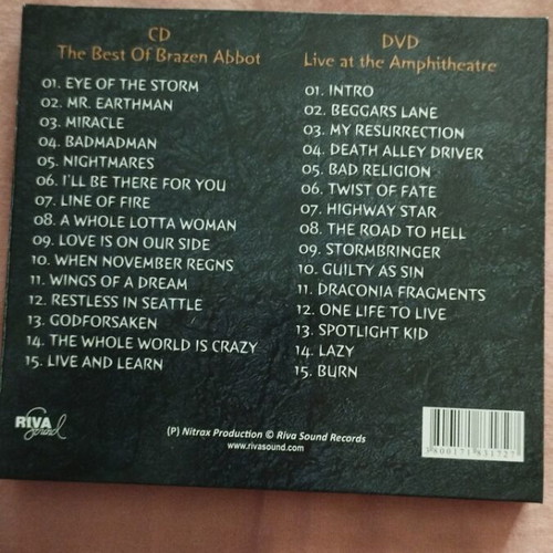 Brazen Abbot CD and DVD like new, 20 Years of Brazen Abbot