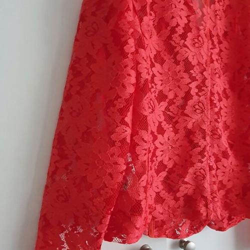 Lace jacket new, red-wine color with shoulder pads