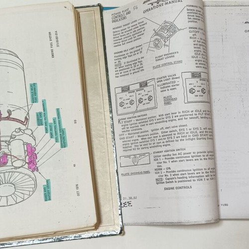 Olympic Airways training folders used, Boeing 737 & 747 aircraft