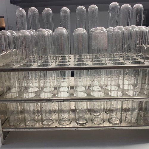 Microbiology lab stand with test tubes collectible, vintage