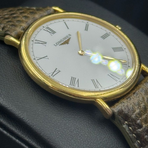 Longines Le Grande Clasique watch used, gold color, battery powered