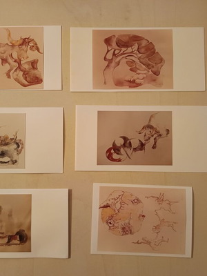 White diptychs with Christine Rieck artwork photos set of 8 new