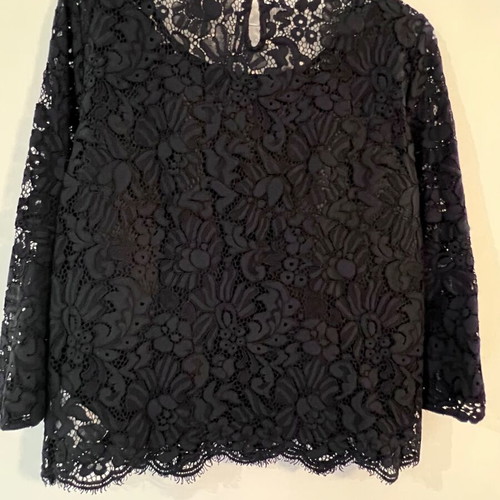 Brooks Brothers floral lace blouse black, like new