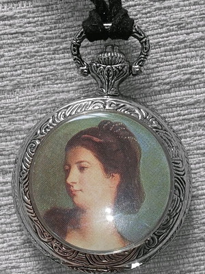 Vintage ρολόι μενταγιόν/τσέπης Linage με προσωπογραφία κουαρτζ άριστης κατάστασης