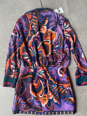 Zara short printed dress new, size M, multicolor