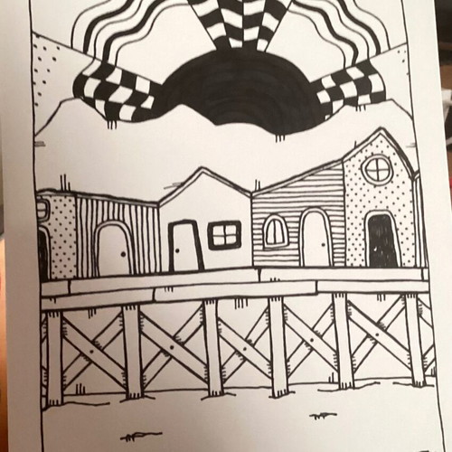 City Sketch Original Hand-Drawn on Acid Free Watercolor Paper