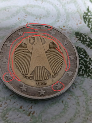 German 2 euro coin 2002 used with errors