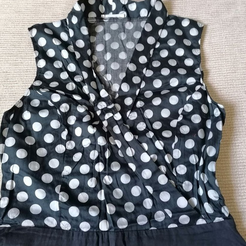 Promod polka dot dress M like new, cotton, black and white