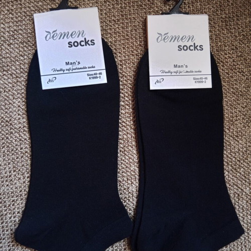 Cotton men's socks new, pack of 2, size 40-46, black