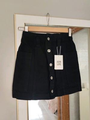 Bershka mini cargo skirt new, black, size XS