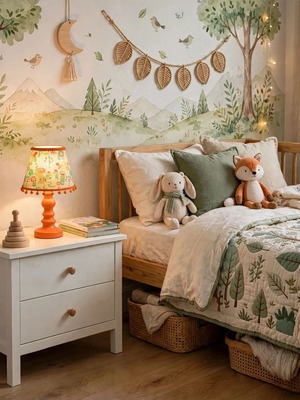 Children's table lamp with animal designs, E27 oxygen lampshades