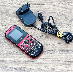 Alcatel OT-209 Κόκκινο - Μαύρο Κινητό Τηλέφωνο Με κουμπιά και Φορτιστή